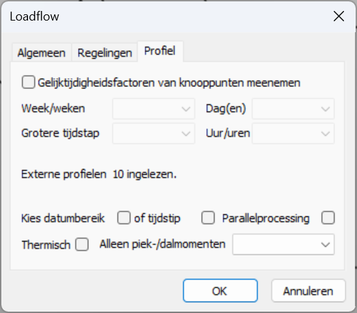 Loadflow met profiel